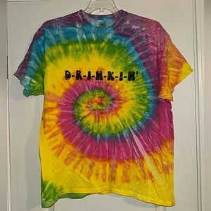 Drinking dazed and confused theme 70s bachelorette tie dye short sleeve tshirt